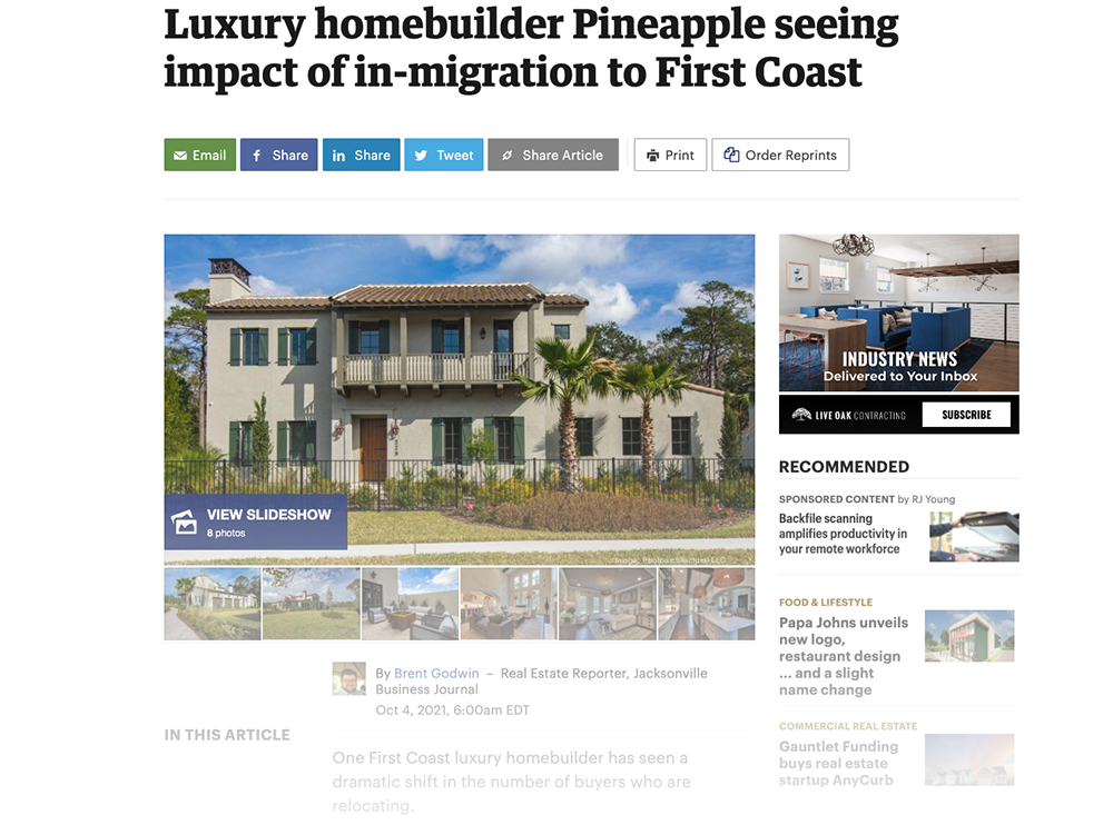 Pineapple featured in Jacksonville Business Journal